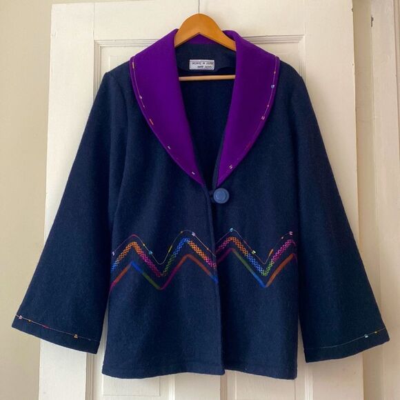 Handmade Unique Wool Sweater/Blazer - Picture 1 of 11